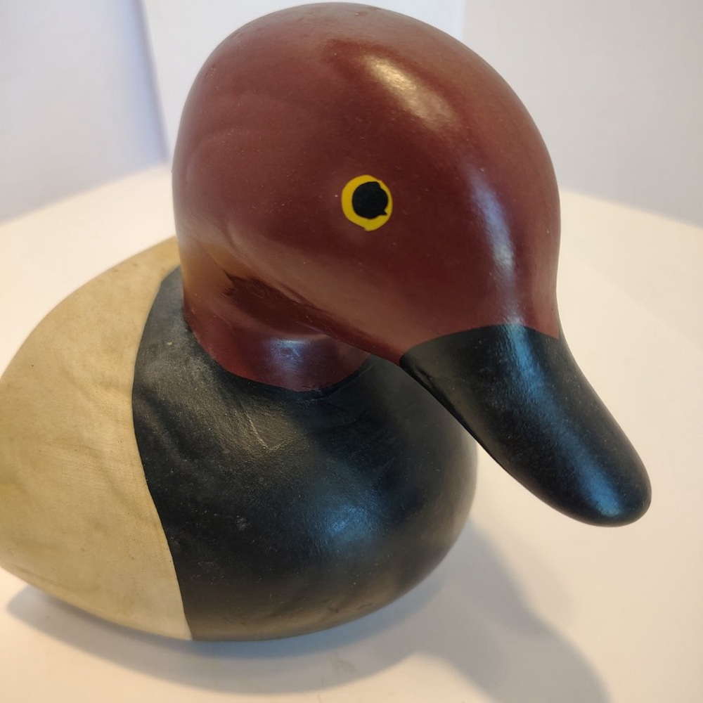 Vtg Duck Bookend Hand Painted Office Study Decor Felt Bottom HEAVY Signed - Picture 6 of 9